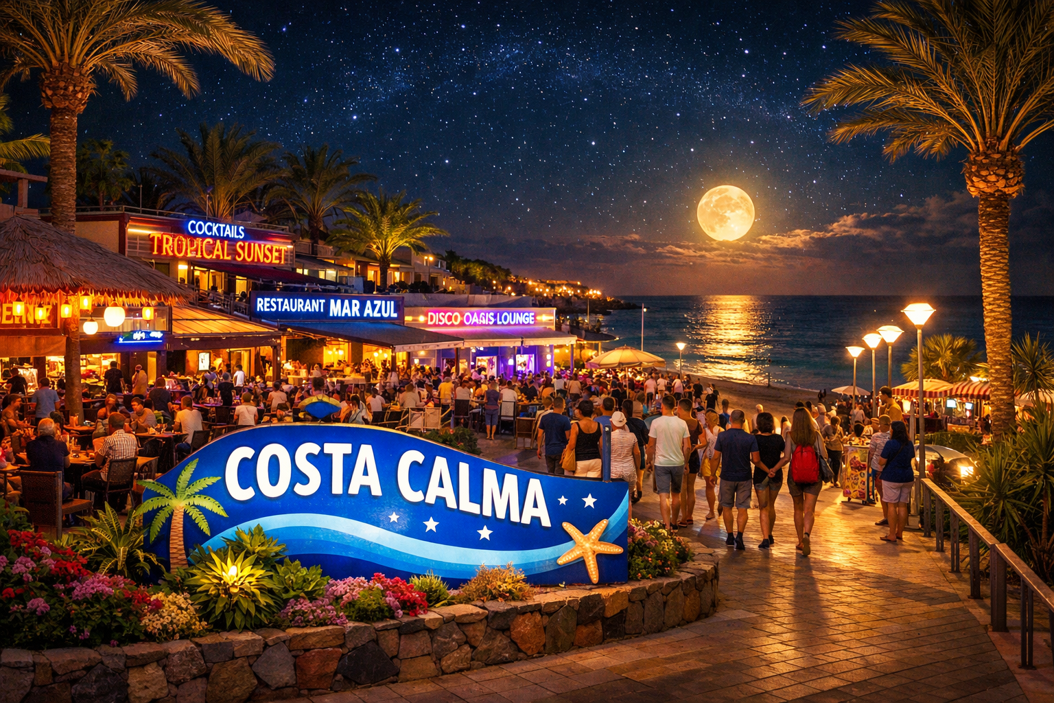 Vita notturna costa calma