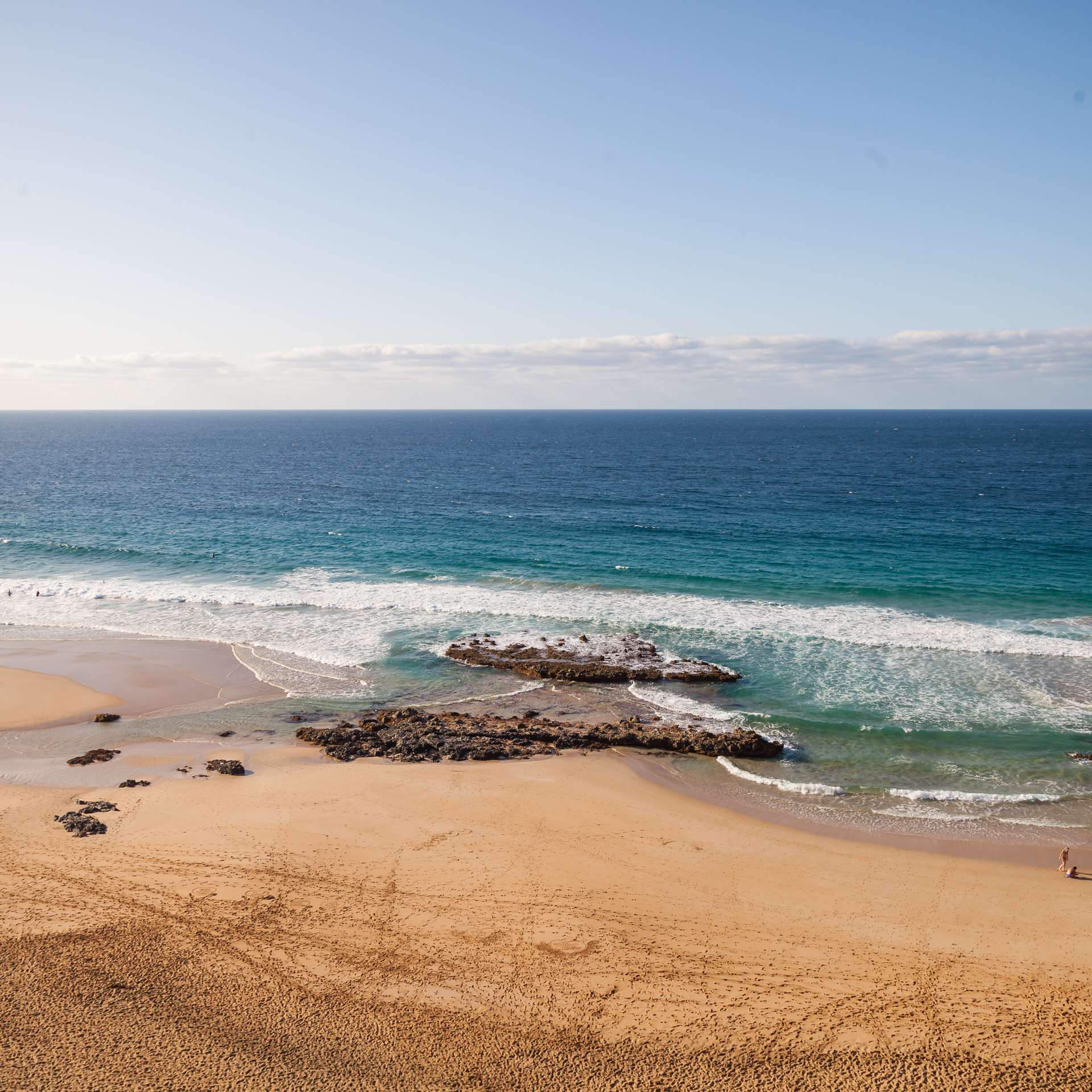 Playa de La Escalera con la bassa marea
